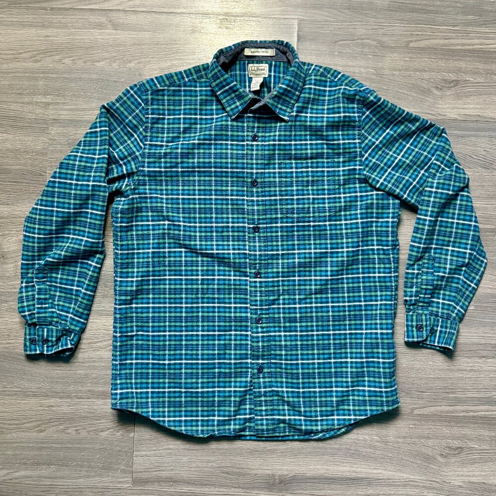 L.L. Bean Men's Flannel Shirt - Blue Plaid